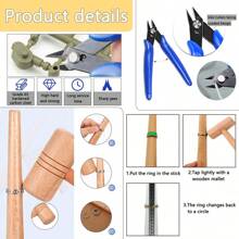 Multifunktionales Schmuckherstellungs-Set, DIY-Werkzeugsatz, Schmuckherstellungs-Werkzeugsatz, handgefertigtes Werkzeug, professioneller Sägesatz mit Feile, Zange mit schräger Mündung, Holzklemme, Hammer, Ring, Maßstab