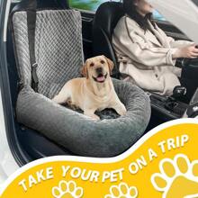 Asiento de coche para perros pequeños y medianos, el asiento de coche para perros es seguro y cómodo, y se puede desmontar para una fácil limpieza, cómodo asiento de viaje ultra suave - Gris - Ver 5