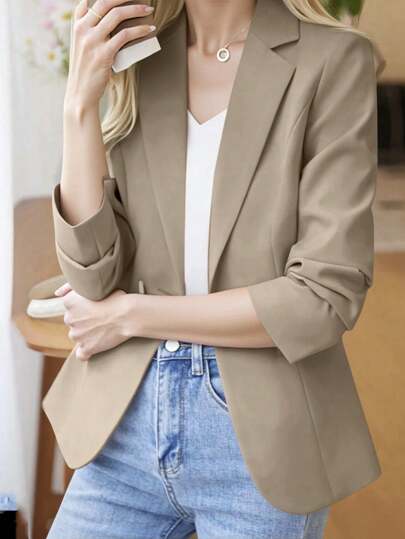 Liu Fashion Blazer Alfaiataria Com Forro 1 Botão Feminino Casaco Elegante Social Coleção Nova importado tecido ótima linda 1 botões