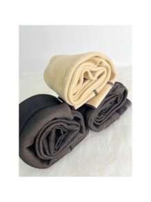 Super Elastic Children's Super Elastic Slim Plush Lined Thermal Pantyhose S/M/L - 黑色 - 查看 8