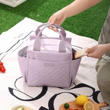 Student Lunch Box Bag Large Capacity Heat Preservation Lunch Bag Office Handheld Aluminum Foil Heat Preservation Bag Outdoor Travel Picnic Heat Preservation Lunch Box Bag Dinner Fresh Preservation Refrigerated Ice Bag - Multicolor - View 3