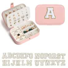 1 件装奢华仿皮双层珠宝收纳盒，带安全锁 - 柔软内衬便携式耳环、项链、戒指盒 - 适合家庭或办公室的现代桌面展示、珠宝盒