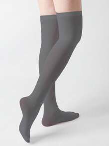 1 Pair Multi-Color Velvet Over-The-Knee High Socks, Fashion & Versatile, Spring And Autumn