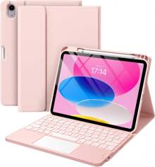 For IPad 10th Generation Case With Keyboard, 7 Color Backlight, Multi-Touch Trackpad, Flip Stand Case With Pencil Holder,  For IPad (A16) 11th/10th Gen (2025/2022), Black - 粉色 - 查看 2