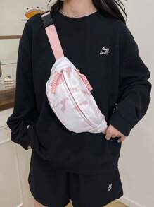 Women's Daily Casual Tie-Dye Design Chest Bag/Waist Bag, Fashionable Lightweight Shoulder Bag, Suitable For Shopping, Commuting - Multicolor - View 12