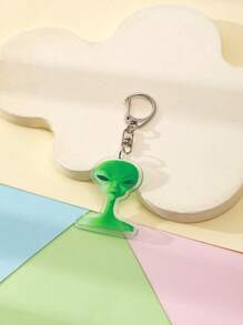 1 件亚克力趣味奇异绿色外星人/绿脸/浮游生物/外星猫/愤慨猫/哭泣猫主题钥匙扣吊坠背包装饰/包袋配件/书包配件/钱包吊坠/朋友的汽车配件包饰背包学校可爱哥特 Y2k 圣诞礼物创意包袋配件挂绳带身份证夹汽车配件包饰