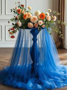 1 Stück Saphirblauer Party Dekoration 315.55 Inches Klassischer Stil | Geeignet für Hochzeit, Brautparty, Verlobung, Muttertag und viele andere Dekorations-Events | Strapazierfähiges Polyestermaterial | Keine Stromversorgung erforderlich | Elegantes Bogen Design, Hochzeitsdekoration - Königsblau - Übersicht 12