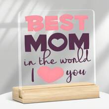 1pc Acrylic Plaque For Mom – Birthday, Mother's Day, Thank You Gift For Daughter, Son, Stepmother, Bonus Mom, Best Mom Ever Home Office Decor Gifts Graduation - Multicolor - View 11