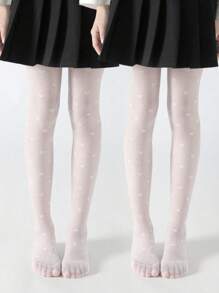 Women/Kids' 3D Heart & Floral Print Leggings/Knee High Socks - Multicolor - View 50