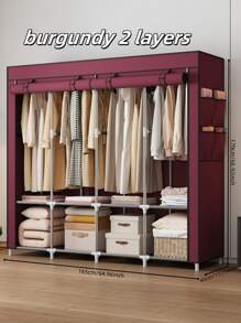 1pc Portable Wardrobe Cabinet, Economic Home Use Bedroom Storage Organizer, Sturdy Load-Bearing, Easy Assembly, Suitable For Bedroom, Rental, Dorm, Large Capacity - Multicolor - View 8