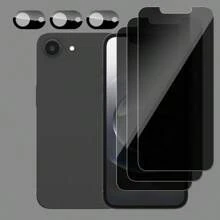 6er Set: 3 Stück Anti-Spähschutz gehärtetes Glas Displayschutz + 3 Stück 3D Kamera Linsenschutz, 1:1 Hochauflösende Klarheit, kratzfest, langanhaltend, geeignet für Apple iPhone X/XR/11/12/13/14/15/16/16Pro/16Plus/16Pro Max/16e Komplette Serie