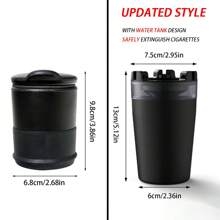 1 pièce Cendrier rond noir en plastique pour voiture, cendrier de voiture simple et style amélioré (avec design de réservoir d'eau, éteint les cigarettes en toute sécurité)