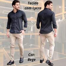 Kit 3 Slim Fit Sport Social Pants Lycra Twill 38 To 48 Premium Line - Multicolor - View 3