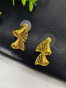1 Set de joyas mujer con collar y pendientes, diseño de flor plateado en oro, 2 piezas, elegante para bodas en Dubái, Europa, África, Arabia Saudita, galas, Día de la Madre, San Valentín, regalos festivos, joyas de cobre