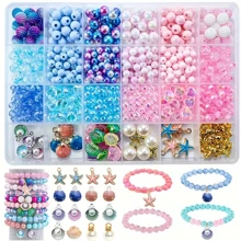 Marine Series Jewelry Making Kit, Includes Polymer Clay Beads Of Starfish, Seashells, And More. Perfect For Handmade Bracelets, Necklaces, And Other Crafty Decorative Accessories Suitable For Summertime - Mixed Colors - View 7