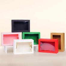 Zestaw 6 widocznych składanych pudełek prezentowych na wesela, Boże Narodzenie, Nowy Rok, festiwale, imprezy, pamiątki, pudełka do pakowania prezentów, wiele kolorów do wyboru, cukierki do pieczenia, ciastka, pączki, widoczne pudełka na ciasteczka, pudełka na cukierki, Boże Narodzenie