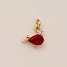 1Pc 18K Gold Plated Cute Charm Pendants For DIY Jewelry, Cherry, Lemon, Moon, Sun, Bow, Zirconia Crystal, Y2K Aesthetic Necklace Accessories