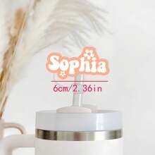 Custom Personalized Acrylic Name Cup Tag,Personalized Straw Cover Gift For Her, Custom Cup Topper Straw Topper With Name, Custom Name Cup Straw Cover,Custom Script Lettering For Tumbler Accessory, Creative Drinkware Decoration, As Birthday Gift,Warm Ambience,Home & Living,Customized Water Bottle & Cup Accessories - Straw Holder Name Tag - View 3