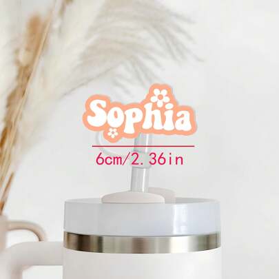 Custom Personalized Acrylic Name Cup Tag,Personalized Straw Cover Gift For Her, Custom Cup Topper Straw Topper With Name, Custom Name Cup Straw Cover,Custom Script Lettering For Tumbler Accessory, Creative Drinkware Decoration, As Birthday Gift,Warm Ambience,Home & Living,Customized Water Bottle & Cup Accessories