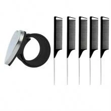 4把塑料发梳，适用于浓密/卷曲/稀疏/长/短发，男女通用，适合沙龙和家庭使用。磁性搭扣腕带，铁质吸盘发夹，缝纫用品，金属发夹造型工具梳，防静电发梳，美发造型工具，发饰