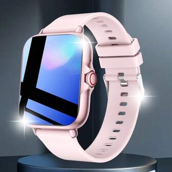 1 件女士硅胶表带智能手表，时尚电子手表，具有电话通话、社交信息接收功能，兼容 iOS 和 Android，适合日常使用