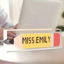 Customized Teacher Pencil Sign41styles, Teacher Gifts, Teacher Appreciation Gift, Teacher Desk Name Plate, Personalized Gift For Teacher, Teacher Name Sign,[Custom Acrylic Desk Nameplate] High Gloss Custom Acrylic Desk Nameplate - Multicolor - View 14