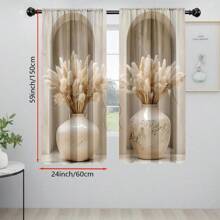 2 Stücke Dekorative Vorhänge im Boho-Stil mit Stangen-Tasche Design - Einfach aufzuhängen, halbtransparenter Polyester, maschinenwaschbar - ideal für Wohnzimmer, Schlafzimmer, Büro, Küche, Café - verleiht jedem Raum einen festlichen Charme, Schlafzimmervorhänge|Boho-Stil Vorhänge|Polyestervorhänge, Wohnzimmervorhänge - Verschiedenfarbig - Übersicht 14