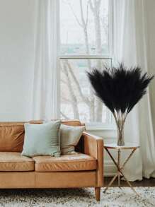 10/20/50pcs Black Faux Pampas Grass Artificial Reeds Large Tall Fluffy Artificial Fake Flower Bulrush Reed Grass Artificial Plants Boho Decor For Wedding Party Decoration, Home Living Room Bedroom Decor, Vase Arrangement, DIY Photoshoot Props,Fall Decor,Autumn - Black - View 4