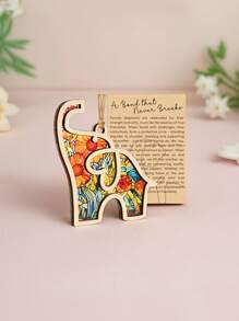 2025 Friendship Elephant Ornament With Story Card, Wooden Colorful Patterned Elephant Ornaments, Friendship Gifts For Women, Elephant Ornaments Pendant Gifts, Pendant Ornaments Suncatcher, For Best Friends And Sisters, Mother's Day, Graduation Season