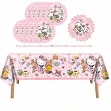 Sanrio Sanrio 41 Pcs Hello Kitty Party Decoration Hello Kitty Pink Kitty Including 1pc Tablecover 20 Pcs 7 Inches Plates And 20 Pcs 6.5 Inches Napkins Theme Birthday Party Decoration Favor Sets
