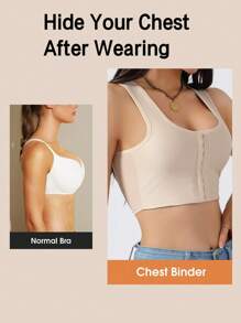 1pc Invisible Chest Binder For Cosplay & Yoga, Quick-Drying Front Closure Breathable Sports Bra For Women In Summer