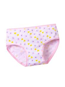 10pcs/Pack Young Girl Panties With Cute Ditsy Floral, Heart Design, Comfortable Briefs & Shorts For Toddlers & Children