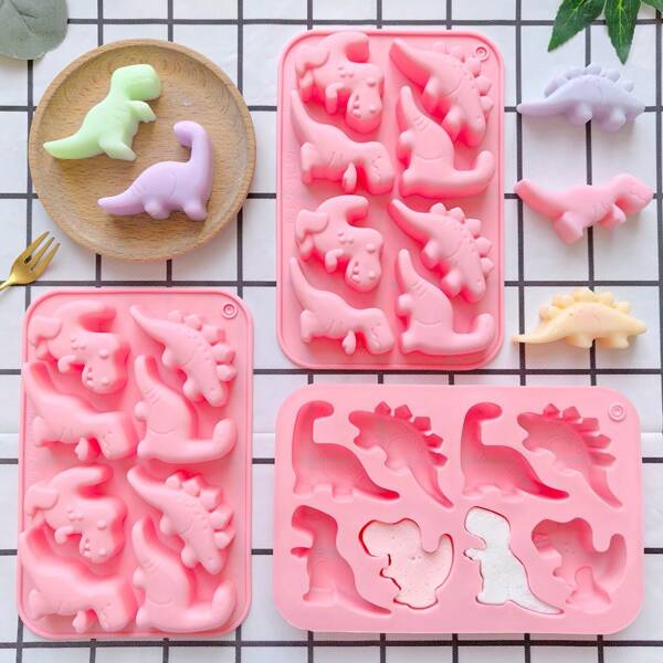 1pc 8-Cavity Creative Dinosaur Shape Chocolate Silicone Mold, DIY Cookie Jelly Pudding Mold, Chocolate Candy Cake Baking Mold, Ice Cube Tray