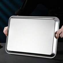 1pc Stainless Steel Baking Cake Pan Rectangular Flat Tray Japanese Deep Square Pan Thickened Square Basin Towel Pan Baking And Pastry - Multicolor - View 4