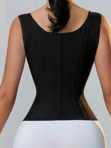 1pc Women's Latex Waist Trainer Vest With Zipper, Heavy Duty Waist Cincher, Suitable For Everyday Wear