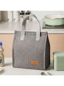 1pc Minimalist Lunch Bag, Reusable Insulated Tote Lunch Box, Large Capacity Bento Bag, Back To School, Outdoor Carrying Bag