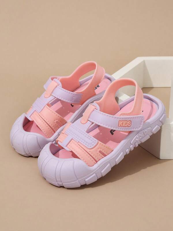 1 par de sandalias deportivas de verano para niños, sandalias casuales de estudiante con protección de dedos anti-patadas