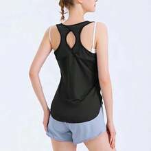 Summer Quick Dry Tank TopSection Mesh Backless Loose Casual Versatile Camisole Yoga Sports T-Shirt Fitness Running Vest