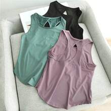 Summer Quick Dry Tank TopSection Mesh Backless Loose Casual Versatile Camisole Yoga Sports T-Shirt Fitness Running Vest