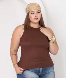 Kit 3 Regata Canelado Moda Feminina MODA PLUS SIZE G1 G2 G3