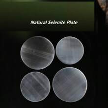 1pc Selenite Crystal Plate - Smooth Translucent White Stone With Blue Hues, Bohemian Style Home Decor & Gift For Valentine's Day, Christmas, Easter, New Year, Mother's & Father's Day, Graduation Season - White - View 1