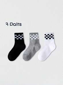 3 pares de calcetines deportivos de media caña, transpirables y de malla, en colores negro, blanco y gris, adecuados para uso diario y actividades al aire libre - Multicolor - Ver 1