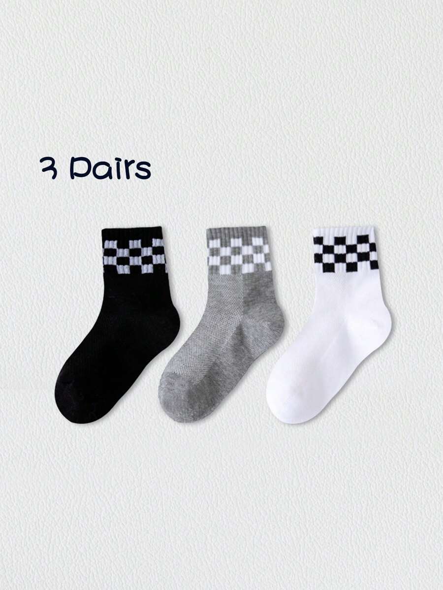 3 pares de calcetines deportivos de media caña, transpirables y de malla, en colores negro, blanco y gris, adecuados para uso diario y actividades al aire libre - Multicolor - Ver 1