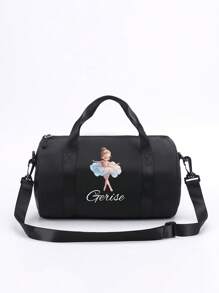 This Personalized Dance Bag Can Be Printed With Your Name, Making It An Ideal Choice For Dance, Sports, Latin Dance, And Various Occasions. Its Large Capacity Allows It To Be Used As Both A Shoulder Bag And A Travel Bag, Making It Practical And Convenient For Daily Use. It Also Makes An Ideal Gift For Friends And Family. - Black - View 5