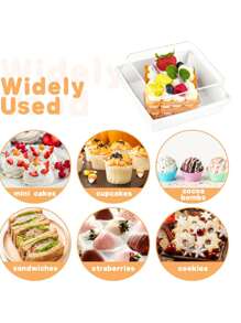 1件生日蛋糕盒透明蛋糕盒烘焙包装盒蛋糕盒/不含丝带（使用前请撕掉保护膜）