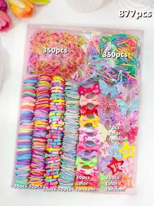 895件/套 多彩可爱卡通发饰套装,包含仿珍珠蝴蝶结发夹、亮片蝴蝶结发夹、卡通发夹、毛绒球发圈、各种形状的爪夹、BB夹和发圈 - 适合女孩和女士,完美打造甜美可爱的造型 - 四季皆宜,是送给女孩的绝佳礼物,日常搭配,上学必备,优雅时尚,适合大学校园,仿珍珠发饰,女士冬季穿搭,Y2K风格穿搭,礼物,蝴蝶结,高贵典雅,闺蜜礼物,发圈,发带,头饰 - 彩色 - 查看 18