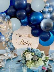 蓝色金属气球，50个镀铬蓝色气球，马卡龙蓝色气球，珍珠蓝色气球，海军蓝乳胶气球，适用于生日、婚礼、淋浴和派对装饰，圣诞节 - 藍色系列 - 查看 2