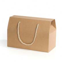 20pcs Customized Logo Personalized Paper Boxes With Rope, 20x10x13.5cm White Candy Box, Kraft Handmade Cookies, Incense, Dried Fruits, Chocolate Packaging Box, Handmade Candle Gift Box, Suitable For Wedding, Party, Birthday Gifts