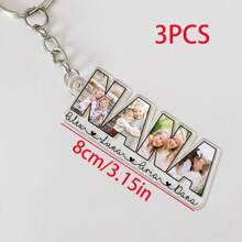 1 Stück personalisierter Schlüsselanhänger aus Acryl mit Foto und Text, Schlüsselanhänger mit Namen der Oma und Enkelkinder, personalisiertes Muttertagsgeschenk für Oma/Mama/Großmutter, personalisierter Oma-Schlüsselanhänger mit Foto, Mama und Tochter Foto Schlüsselanhänger Geschenk für Mama, Muttertagsgeschenk, Geschenk für sie/Mutter/Oma/Ehefrau