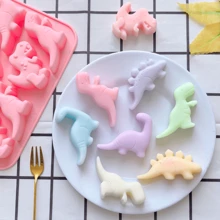 1pc 8-Cavity Creative Dinosaur Shape Chocolate Silicone Mold, DIY Cookie Jelly Pudding Mold, Chocolate Candy Cake Baking Mold, Ice Cube Tray
